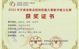 2022年甘肅省職業(yè)院校技能大賽教學(xué)能力比賽獲獎(jiǎng)情況